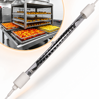 Lampe chauffante infrarouge au carbone à ondes moyennes Goldisgood 220V 2000W, garantie 1 an, angle de faisceau 360° pour équipement de séchage de fruits