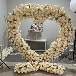 Giant Romantic <strong>Heart</strong> - Shaped Arch and pink Rose Flower Wedding Background Decoration <strong>for</strong> Weddings, Graduations, and Halloween - Product Image 3