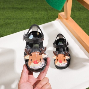 Sandales en gelée pour enfants, antidérapantes, à bout fermé, à semelle souple, style princesse, motif cerf et cerise, pour bébés - Product Image 4
