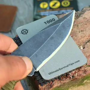 Pengasah ukuran kartu kredit, pisau dan alat luar ruangan mini