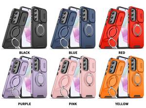 Haute qualité avec anneau de doigt coque de téléphone pour <span class=keywords><strong>Samsung</strong></span> A14 A54 <span class=keywords><strong>A13</strong></span> A23 A15 A25 A35 A55 5g Anti-chute avec couvercle de fenêtre coulissante - Product Image 2