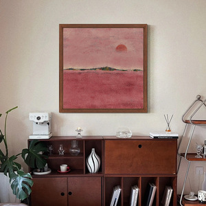 Dipinto a Olio Retrò del Tramonto su Tela, Nuovo Stile Cinese Medio-Antico, Decorazione per Divano e Parete - Product Image 3
