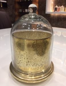 Porte-bougie en verre avec couvercle en verre doré - Product Image 4