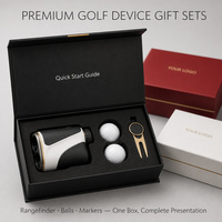 Boîte cadeau magnétique à couvercle rabattable, étanche, noir mat, options de couleurs rouge et blanc, insert en mousse personnalisé, gaufrage, emballage pour équipement de golf