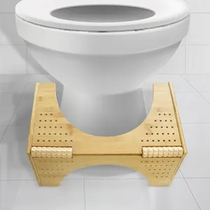 Wholesale Home Decor Portable Premium Bathroom Baby Child Wooden Bamboo Leg Toilet Luxury Step Foot Stool Squatting For Adults