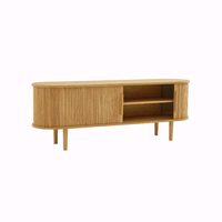 Table basse en bois MDF moderne Eco Go avec pieds en bois, fabrication pour salon, meuble TV en bois