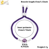 Bracelet réglable en corde de nylon pierre naturelle cristal lettre A B C D E F G H I J K L M N O P Q R S T U V W X Y Z Bracelets bijoux