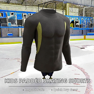 Shorts de patinage artistique respirants et rembourrés pour enfants, double épaisseur, protection contre les chutes pour le roller, le patinage en ligne et sur glace - Product Image 2