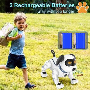 Touch Sensor RC Programmable AI <b>Smart</b> Dog <b>Remote</b> <b>Control</b> Robot ABS Plastic Body 3M Range Light Sound for Kids-Educational Toy - Product Image 4