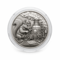 Pièce commémorative personnalisée en relief 3D, motif écureuil steampunk, plaquée argent antique, pièce de défi animale pour collection et cadeau