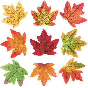 Feuilles d'érable artificielles en soie pour décoration d'Halloween, idéales pour la photographie et les accessoires, vente en gros transfrontalière pour Amazon - Product Image 3