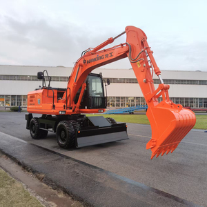 Excavatrice sur roues Lonking de 13,5 tonnes avec moteur et système entièrement hydraulique, composants de marques de premier plan pour la construction et l'exploitation minière - Product Image 4