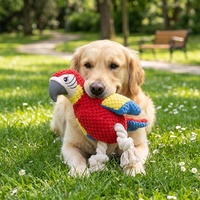 Jouet pour chien en fourrure, design perroquet, personnalisable OEM/ODM avec logo, couleur et style, pour chiot et animal de compagnie