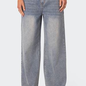 Jeans Baggy para Mujer, Personalizables OEM, Nueva Colección, Cintura Baja, Lavado Camuflado, Jeans de Moda Casual para Mujer - Product Image 4