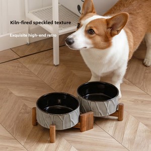 Ciotola Doppia in Ceramica Geometrica Premium con Supporto Integrato per Alimentazione, Rialzata per Protezione del Collo, per Gatti e Cani di Piccola e Media Taglia - Product Image 3