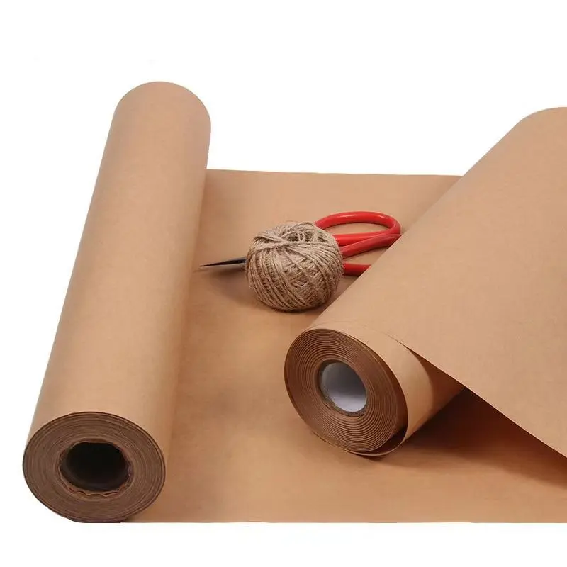 Kunden spezifisches braunes Kraft papier/Papierrolle Händler recyceltes braunes Blatt/Rolle Kraft Bastel blatt Papier für Kartons ch achteln