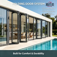 Porte pliante en aluminium à cadre étroit sur mesure avec joint d'étanchéité et ventilation flexible pour véranda, patio, balcon et cloison