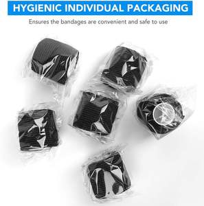 شعار مخصص غير منسوج لاصق مرن ضمادة رياضية متماسكة ذاتية الالتصاق ضمادة سوداء مرنة للرياضة - Product Image 3