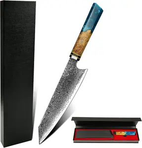 Yeni tasarım 8 inç VG10 67 katmanlar şam çelik cuchillos de cocina balık fileto kesme mutfak eşyaları çok amaçlı şef bıçağı