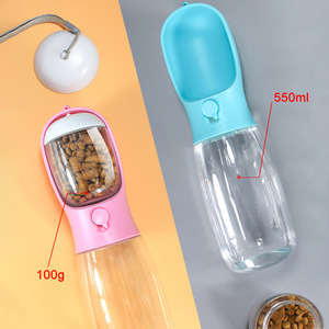 Botella de agua portátil para mascotas de 19 oz, doble propósito con almacenamiento de comida para perros y gatos - Product Image 3