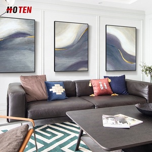 Pintura al Óleo Abstracta Moderna Minimalista 100% Pintada a Mano con Lámina Dorada <span class=keywords><strong>sobre</strong></span> Lienzo, Tamaño Personalizado, Decoración para Sala de Estar y Dormitorio - Product Image 3