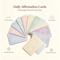 Tarjetas de Afirmaciones Positivas con Acabado Mate, Tarjetas de Autocuidado y Autocompromiso para la Salud Mental, Caja de Regalo con Logotipo Personalizado