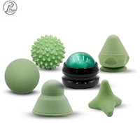 Outil de libération myofasciale et ensemble de massage des tissus profonds de 6 pièces-crosse, épi, rouleau à main et balle auto-massante montable