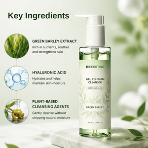 Limpiador Facial Diario Hidratante con pH Orgánico ODM/OEM, Gel Espumoso Limpiador Profundo de Poros, Crema Gel que se Convierte en Espuma - Product Image 4
