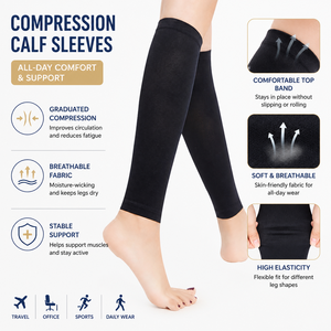 Manchons <span class=keywords><strong>de</strong></span> compression graduée pour genoux, pour jambes fatiguées et soin des gonflements, fournisseur pour hôpitaux, vente au détail et en gros - Product Image 5
