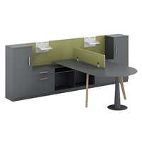 Poste de travail de bureau individuel moderne en bois avec cloison de séparation pour employé, ensemble de mobilier de direction de luxe