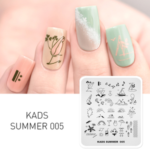 KADS Placas de Estampado de Uñas de Verano para Playa, Plantillas de Acero Inoxidable para Diseño de Uñas de Salón, Herramienta de Diseño de Manicura, 15 Patrones - Product Image 5