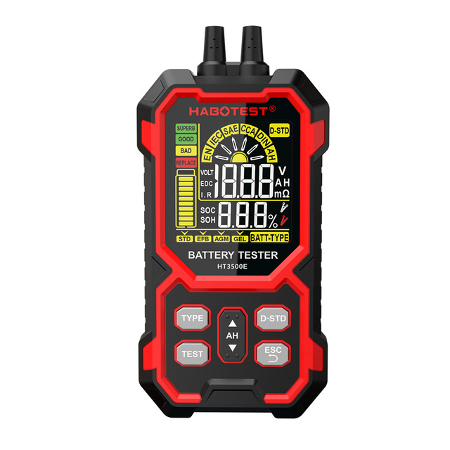 HABOTEST HT3500E Portable 12V/24V Battery Tester for Car Maintenance & Automotive Repair Measures State of Health Battery Cell