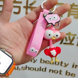 Boneka tiup mata kartun, liontin tas binatang mata besar kreatif liontin gantungan kunci monyet Zebra - Product Image 5