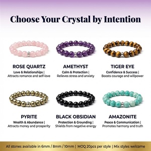 Pulsera <span class=keywords><strong>de</strong></span> Cuentas <span class=keywords><strong>de</strong></span> Cristal, Piedra Preciosa Natural <span class=keywords><strong>de</strong></span> 6mm, 8mm, 10mm, Piedra Energética <span class=keywords><strong>de</strong></span> Chakra Curativa, Regalo Unisex - Product Image 3