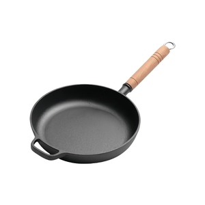 <span class=keywords><strong>Wok</strong></span> de hierro fundido pre-sazonado con mango de madera para freír verduras - Product Image 1