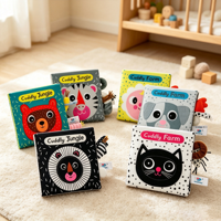 Livre en tissu pour enfants QB011, livre en tissu carré 3D pour bébé, livre jouet en papier froissé résistant aux déchirures
