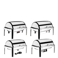 Chauffe-Plats Électrique de Luxe en Acier Inoxydable 304 avec Couvercle Rabattable, Contrôle Tactile et Affichage Numérique, Capacité 9L/13L pour Hôtels