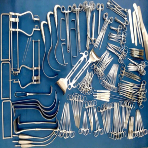 Juego de instrumentos quirúrgicos para laparotomía mayor de 197 piezas, calidad premium, acero inoxidable, autoclavable, reutilizable, manual, con certificación CE - Product Image 1