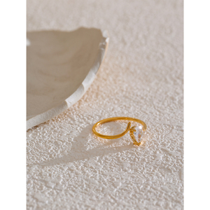 Nhẫn Kim Cương Đá Zircon Giọt Nước lấp lánh thanh lịch cho nữ phong cách hợp thời trang 3331 nhẫn thép không gỉ chống thấm nước - Product Image 2