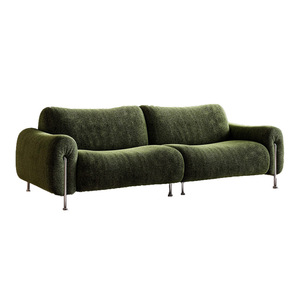 Juego de sofá de tela verde aguacate de mediados de siglo, exquisito, Retro, adecuado para sala de estar, apartamento pequeño, colocación de apartamento grande - Product Image 4