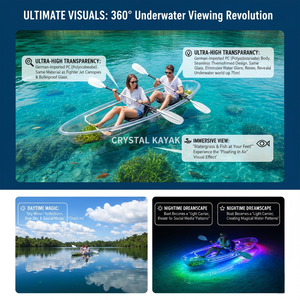 Kayak Doble Transparente de Cristal, Diseño Nuevo, <span class=keywords><strong>Canoa</strong></span> Transparente para 2 Personas, Kayaks Transparentes para <span class=keywords><strong>Alquiler</strong></span> en la Playa - Product Image 2
