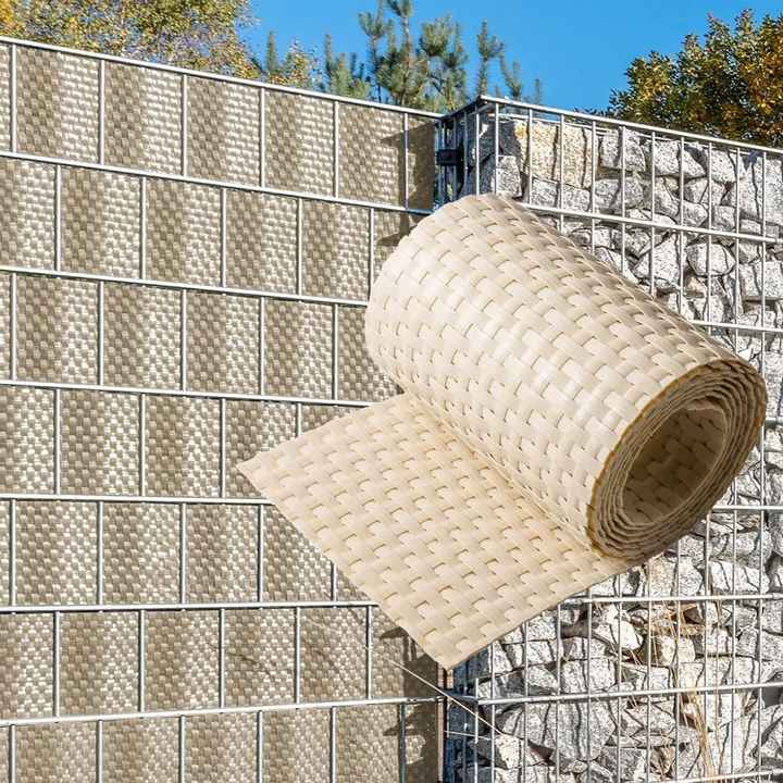 Security Rattan With String Nature Security Driveway Gates Rattan Style PVC Screen Fence Double Bar ...