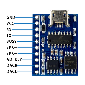Módulo de Grabación de Voz MP3 DFPlayer Mini con Control USB Serial, Módulo de Grabación de Sonido Programable Personalizado para Juguetes - Product Image 1