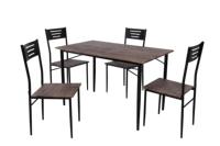Table à manger moderne en bois 4 chaises ensembles pour salon meubles de maison caoutchouc bois ensemble de salle à manger panneau