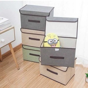 Fabric <b>Storage</b> <b>Boxes</b> Rectangle Foldable Clothes Organizer Solid Color Portable <b>Storage</b> For Daily Necessities Toys Snacks - Product Image 1