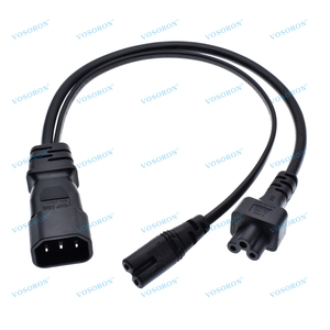 IEC 320 C14 Nam để C5 & C7 Y chia dây điện IEC 320 C14 để C7/C5 Y chia ngắn Power Adapter dây - Product Image 4