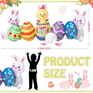 Holiday Outdoor Yard LED Light Decorations Cross-Border Easter <strong>Eggs</strong>, Rabbits, and Chicks: Cartoon Inflatable Toys - Product Image 3
