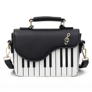 Women Purses and Handbags Piano Guitar Music Notes PU Leather Tote Fashion Girl Shoulder Bag Crossbody Handbag