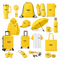 Ensemble cadeau promotionnel d'entreprise de luxe personnalisé en usine, kit cadeau de marque personnalisé, merchandising avec logo jaune