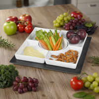 Plateaux de service modernes en céramique écologique, plats divisés pour recevoir des invités, 6 plats de service amovibles